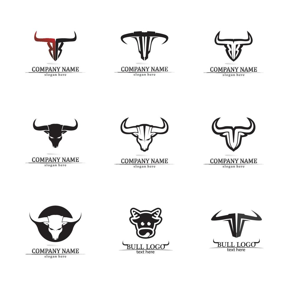 Bull horn logo and symbol template icons app vector