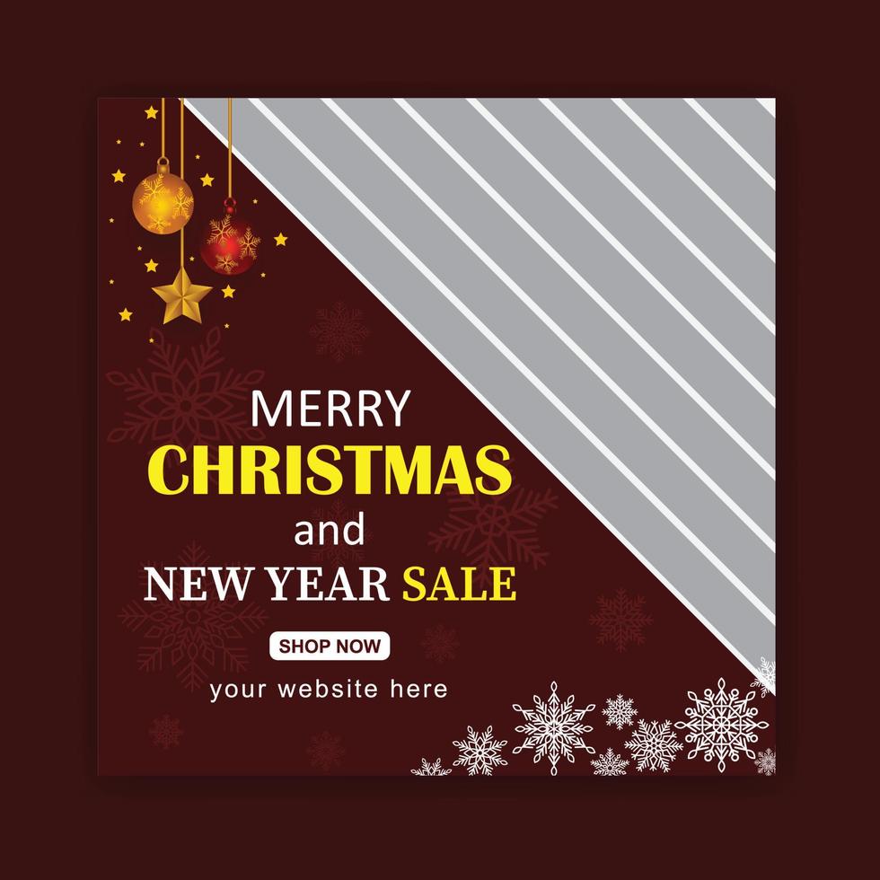 Christmas and New year social media post and ad banner template vector