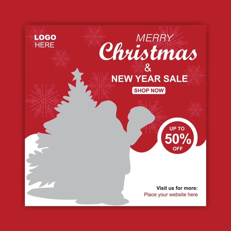 Christmas and New year social media post and ad banner template vector