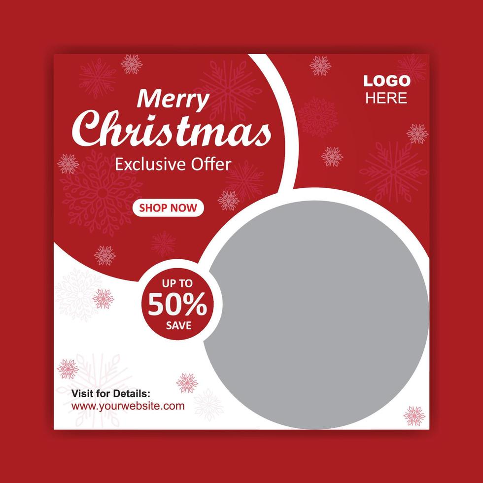 Christmas and New year social media post and ad banner template vector