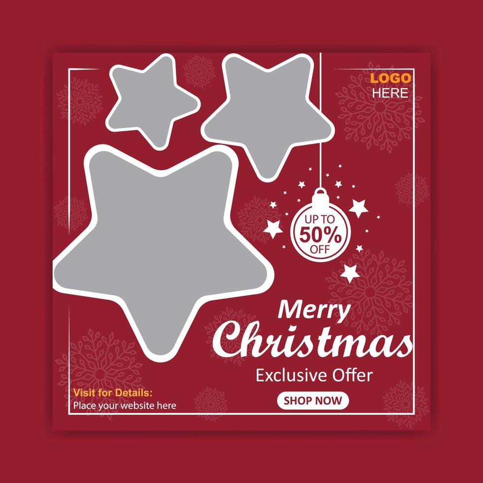 Christmas and New year social media post and ad banner template vector