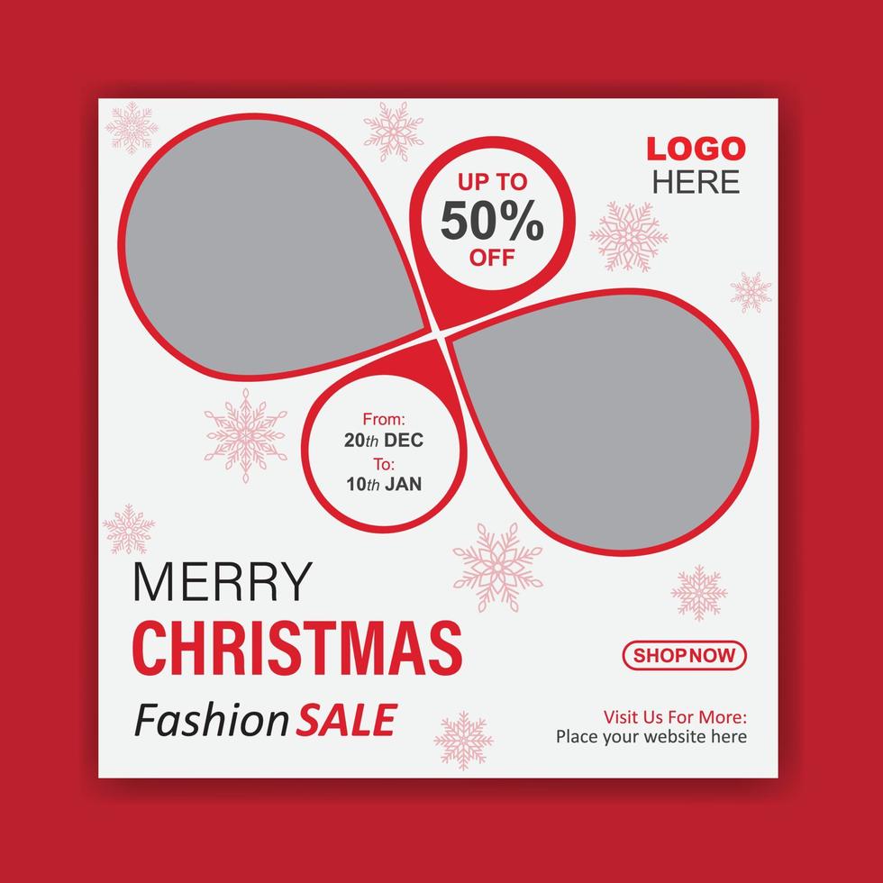 Christmas and New year social media post and ad banner template vector