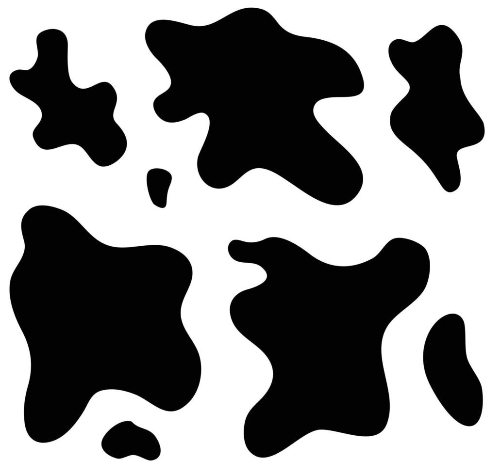 Vector seamless pattern of black cow fur print