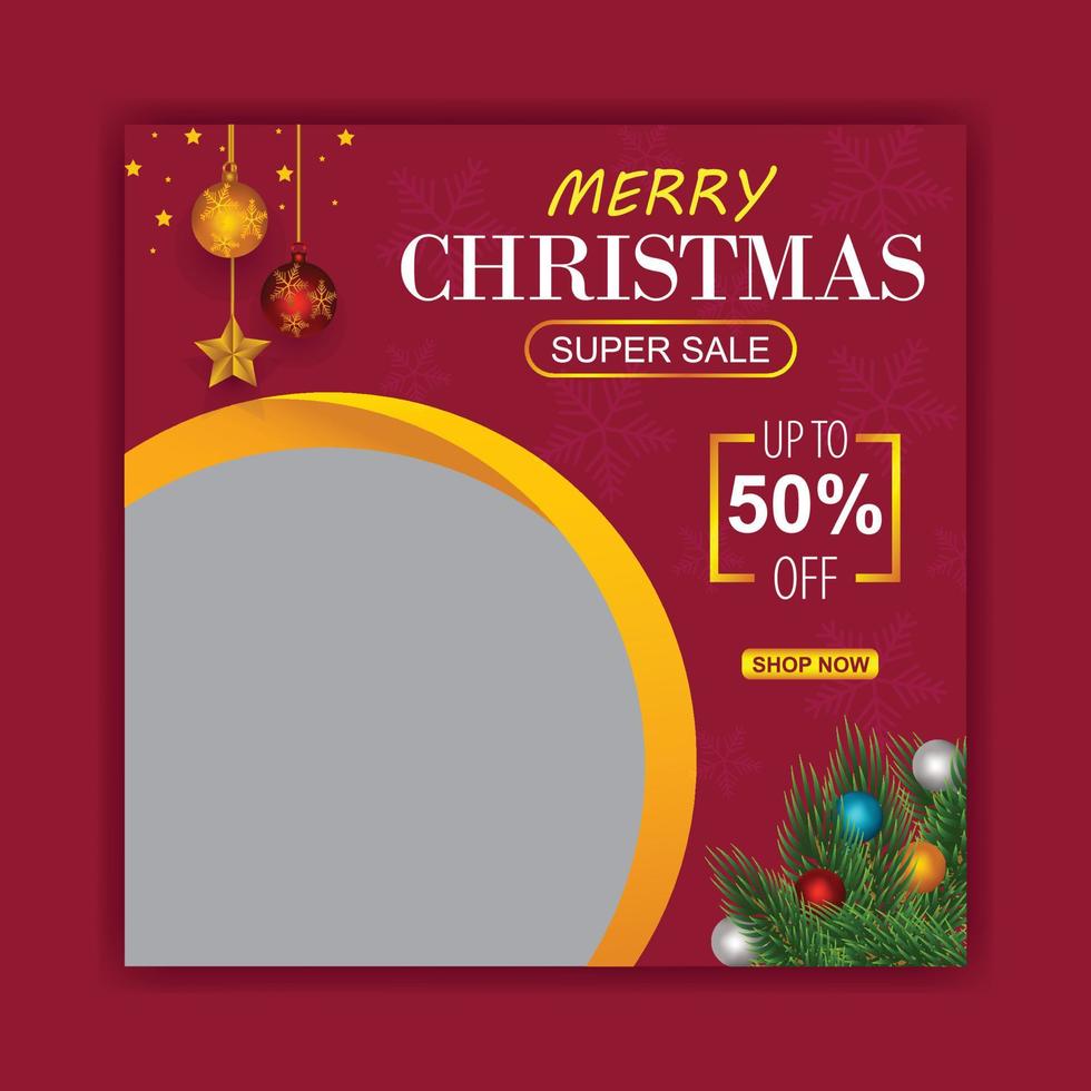 Christmas and New year social media post and ad banner template vector