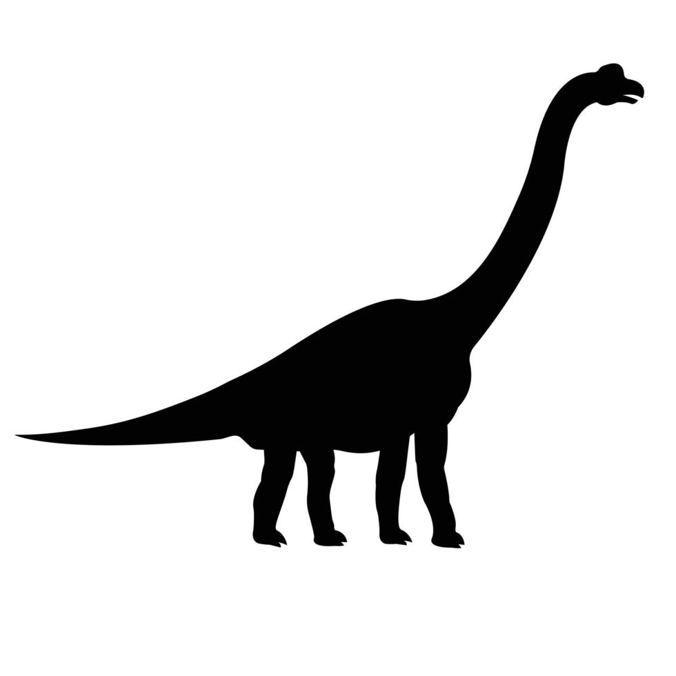 vector, negro, diplodocus, dinosaurio, silueta vector