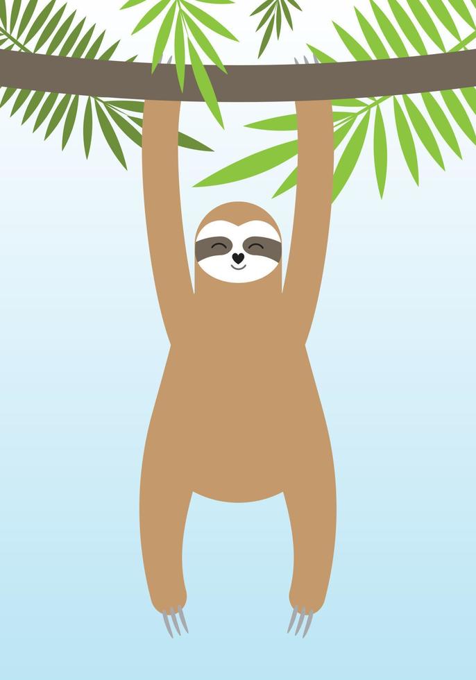 Vector flat sloth