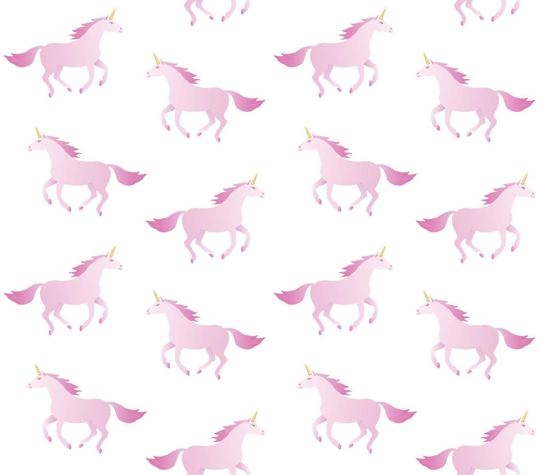 Vector seamless pattern of pink unicorn