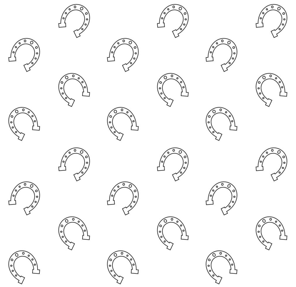 Vector seamless pattern of flat horse shoes