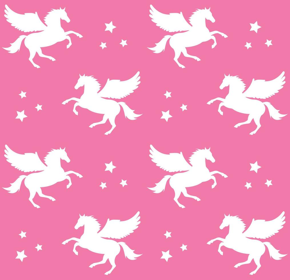 Vector seamless pattern of pegasus silhouette