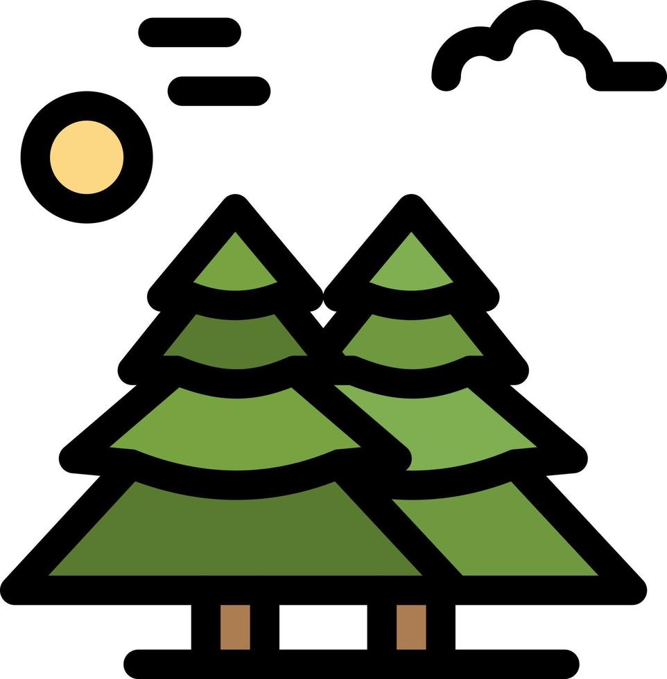 ártico alpino canadá pinos escandinavia color plano icono vector icono plantilla de banner