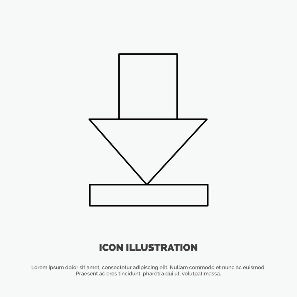 Arrow Dawn Download Line Icon Vector