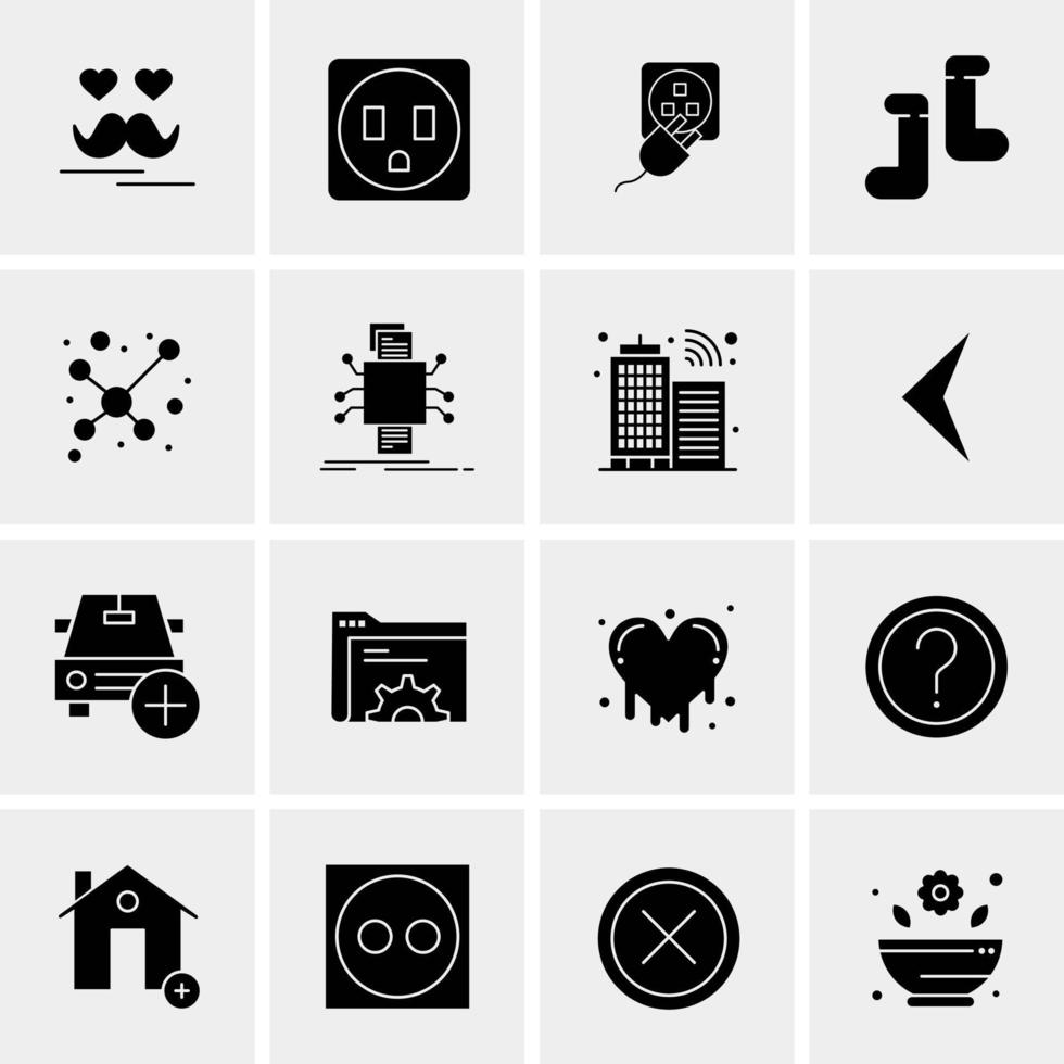 16 iconos universales de negocios vector ilustración de icono creativo para usar en proyectos relacionados con la web y dispositivos móviles