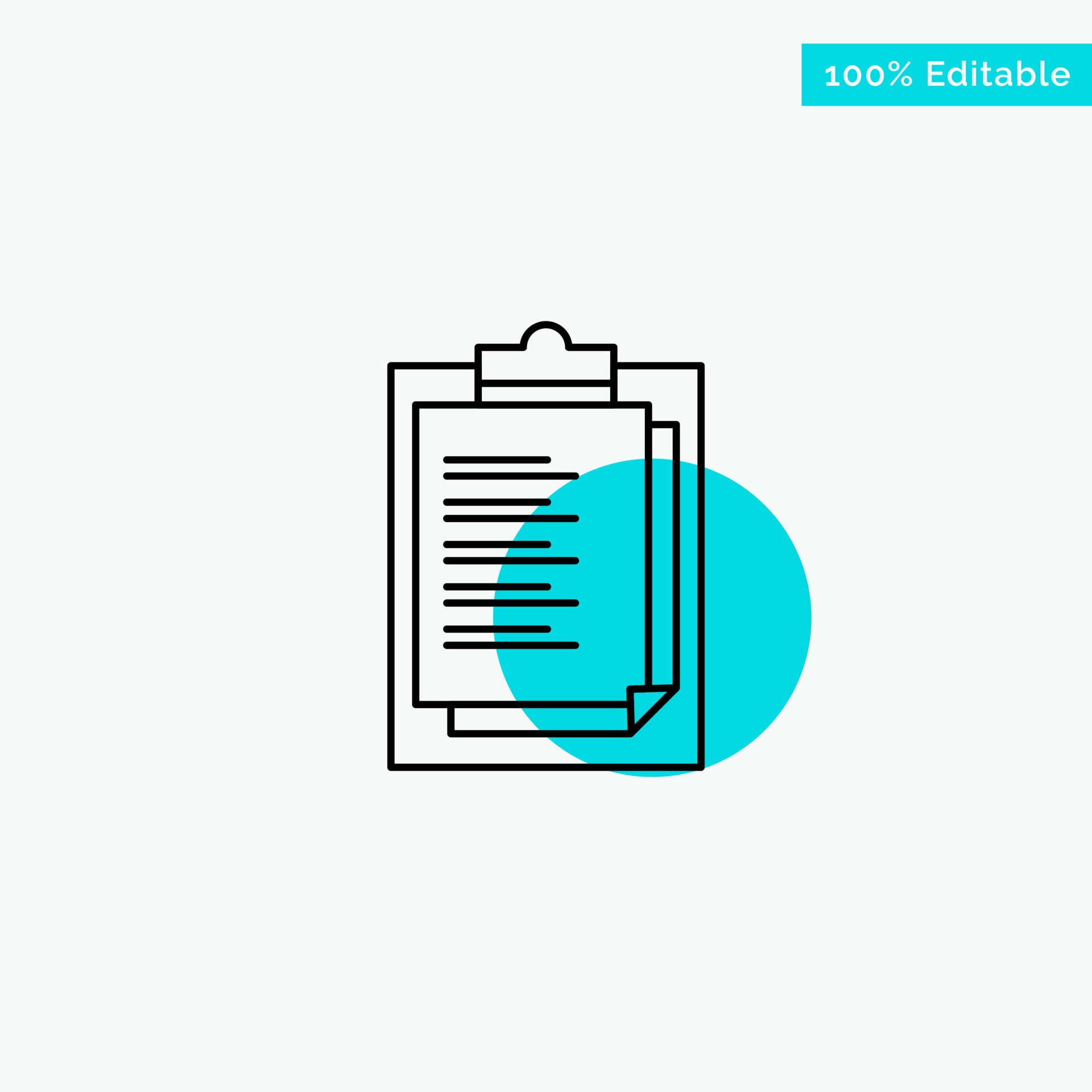 Notepad Report Card Result Presentation turquoise highlight circle