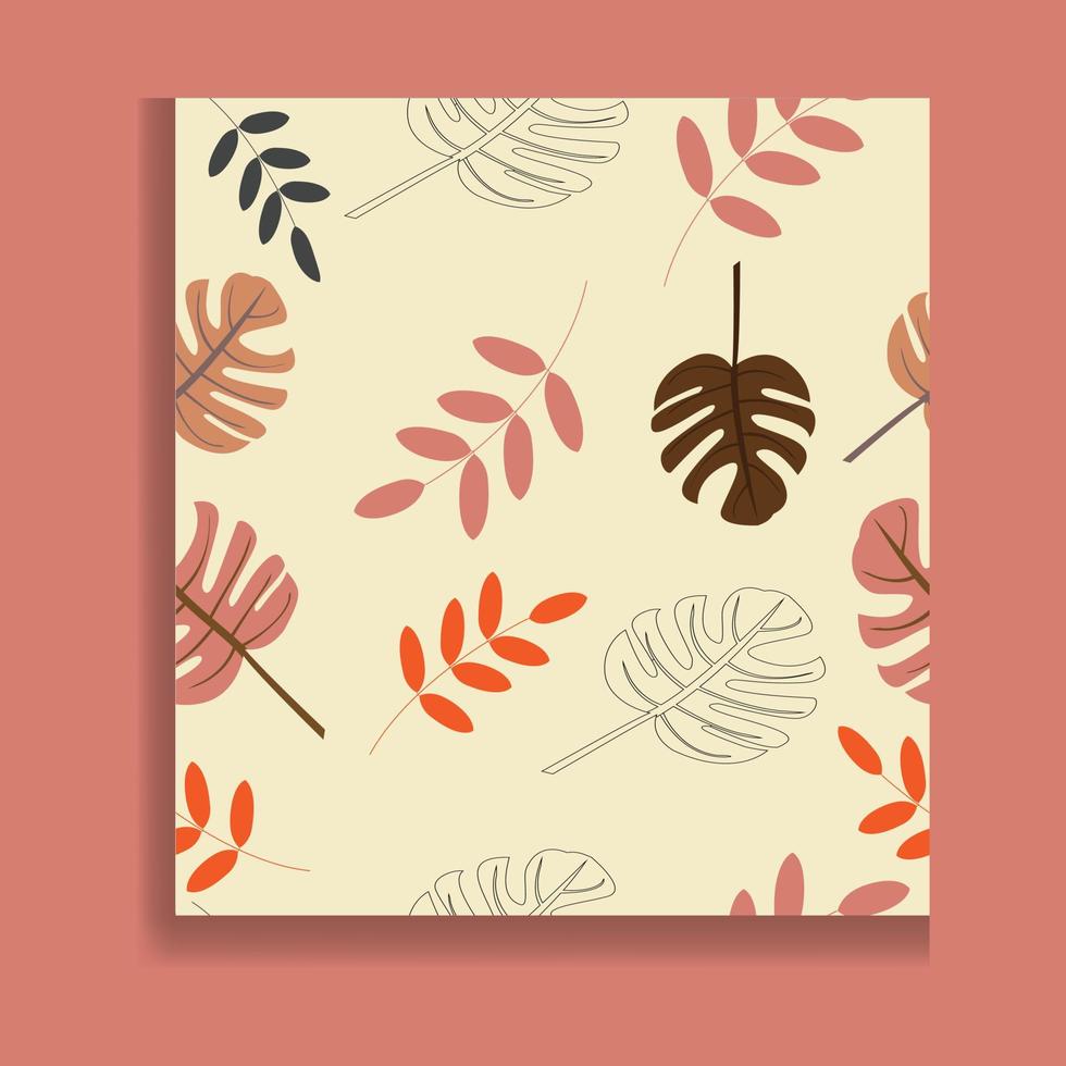 Autumn seamless pattern with plants, leaves, acorns vector