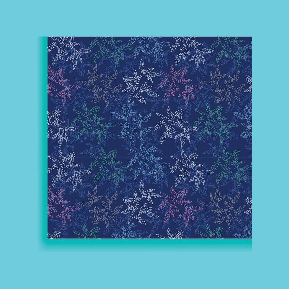 Dark seamless pattern with abstract tropical leaves vector