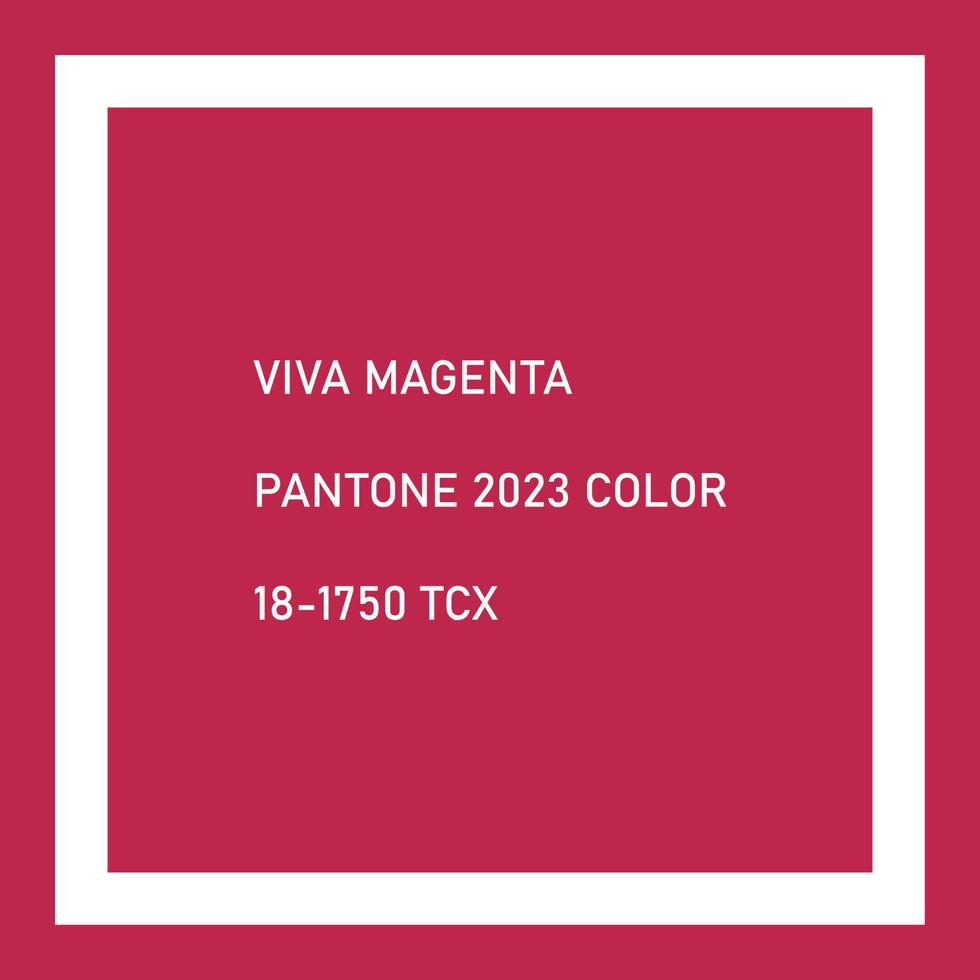 Viva Magenta 18-1750 color of the year 2023. Abstract background with square frame. Color concept. vector