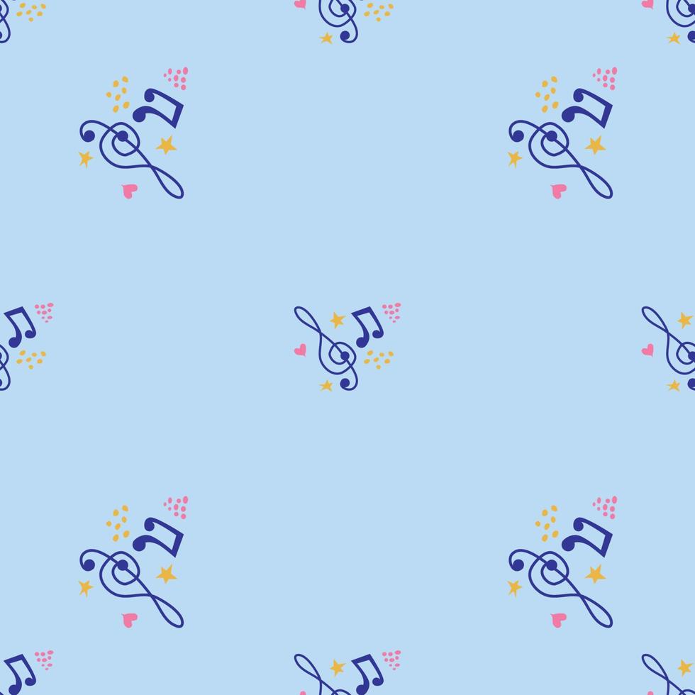 Abstract music notes seamless pattern background. musical illustration melody decoration vector