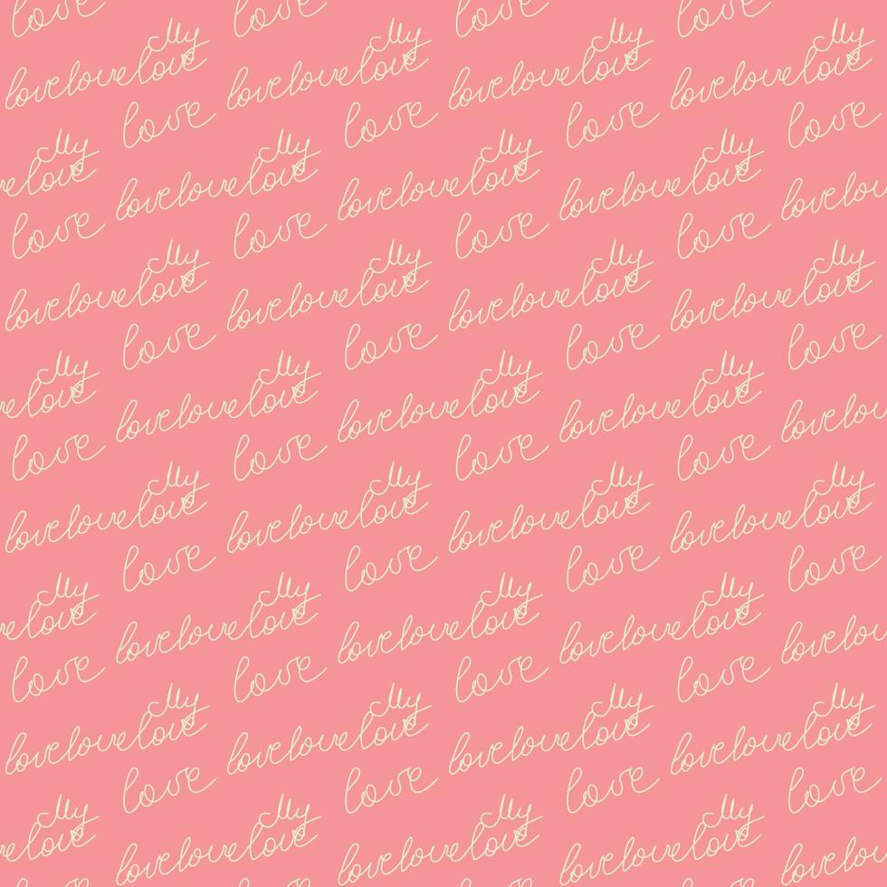 Love text Seamless pattern. Text backgrounds applicable in printing, textiles, art objects, clothing, wallpaper vector
