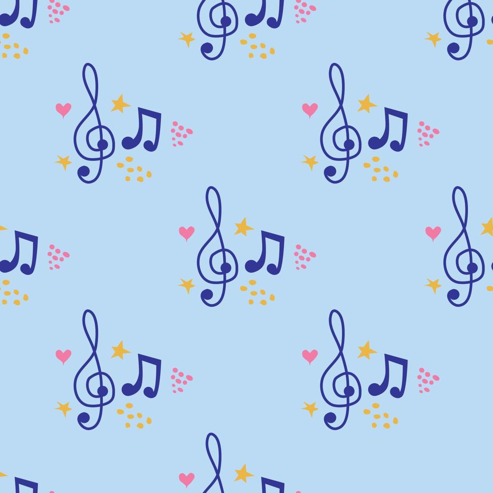 Abstract music notes seamless pattern background. musical illustration melody decoration vector