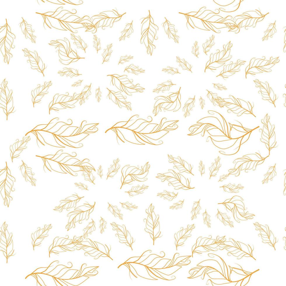 Pastel-colored seamless feather pattern. Seamless background with feathers of bird. vector