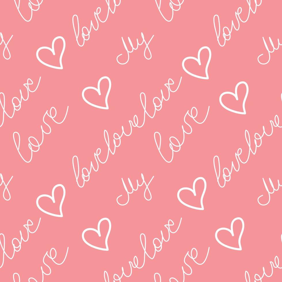 Love text Seamless pattern. Text backgrounds applicable in printing, textiles, art objects, clothing, wallpaper vector