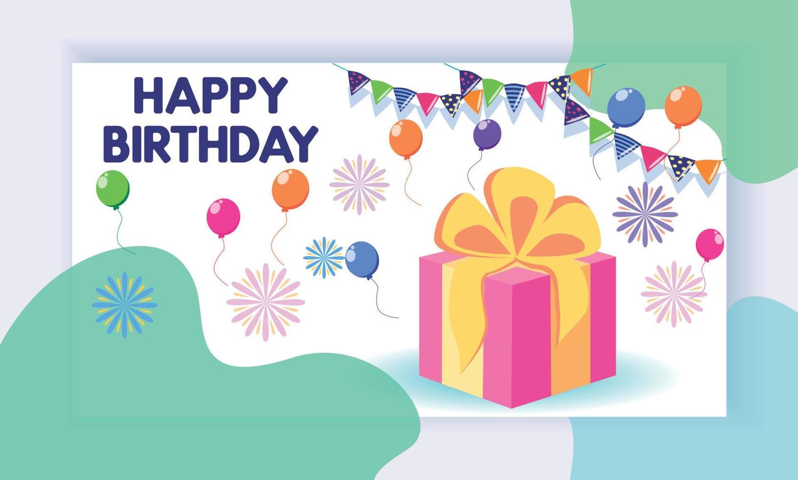 Concept of landing page with birthday celebrations theme. Birthday party celebration vector