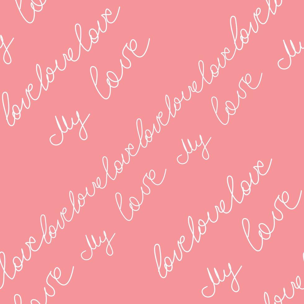 Love text Seamless pattern. Text backgrounds applicable in printing, textiles, art objects, clothing, wallpaper vector