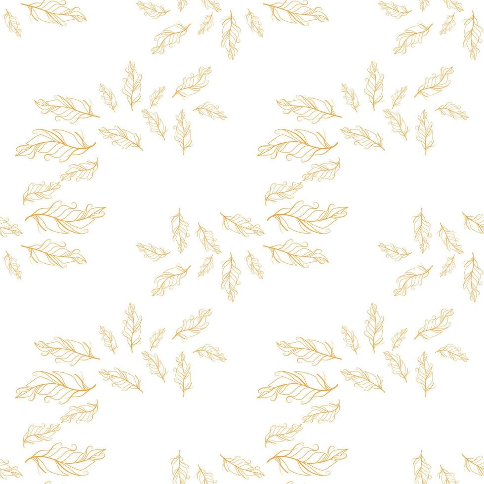 Pastel-colored seamless feather pattern. Seamless background with feathers of bird. vector