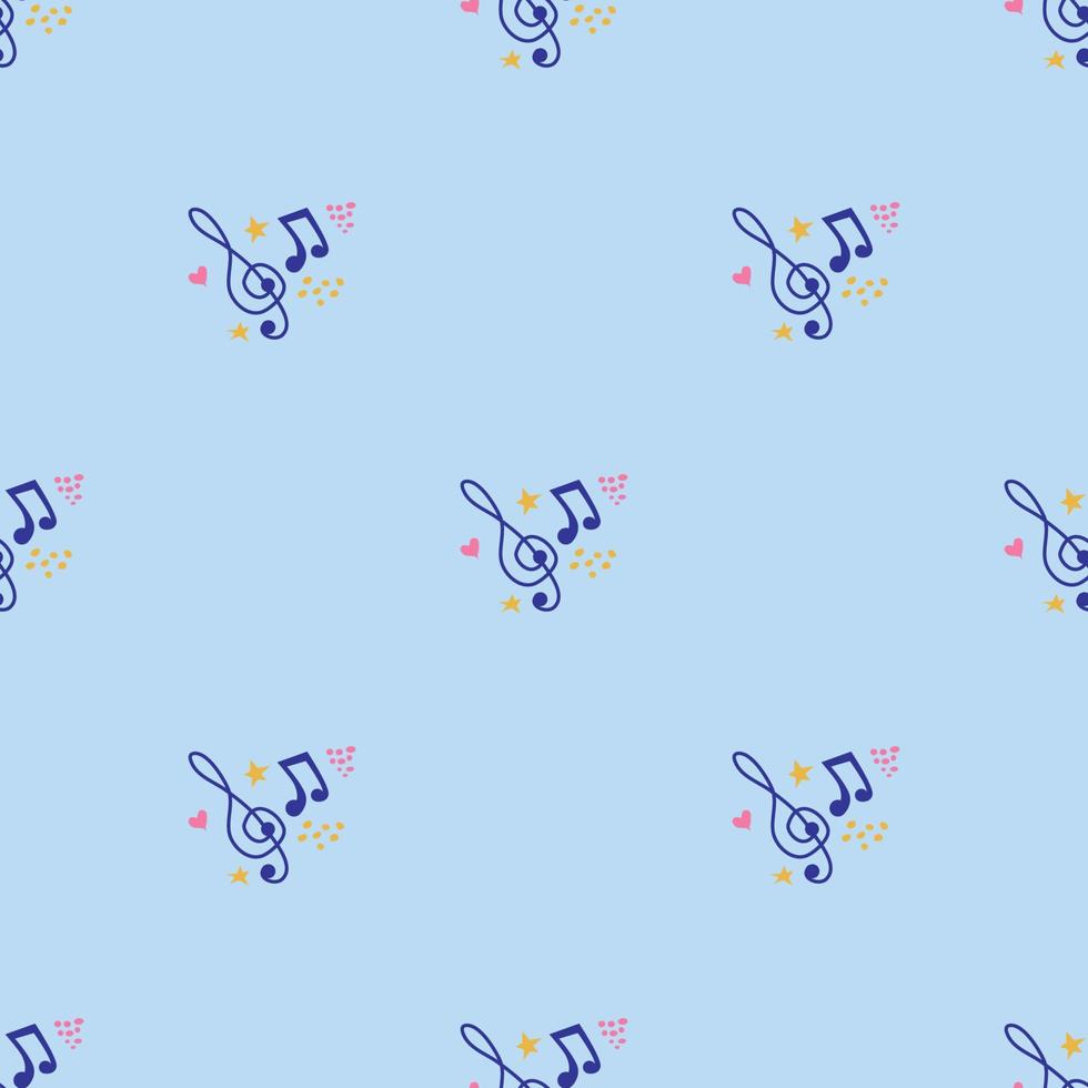 Cartoon hand drawn musical seamless pattern. Lots of symbols, objects and elements. vector