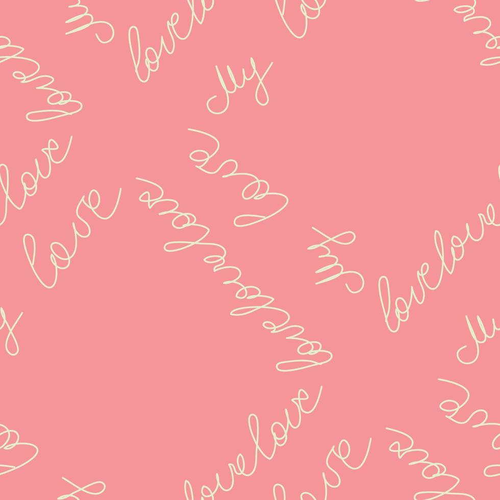 Love text Seamless pattern. Text backgrounds applicable in printing, textiles, art objects, clothing, wallpaper vector