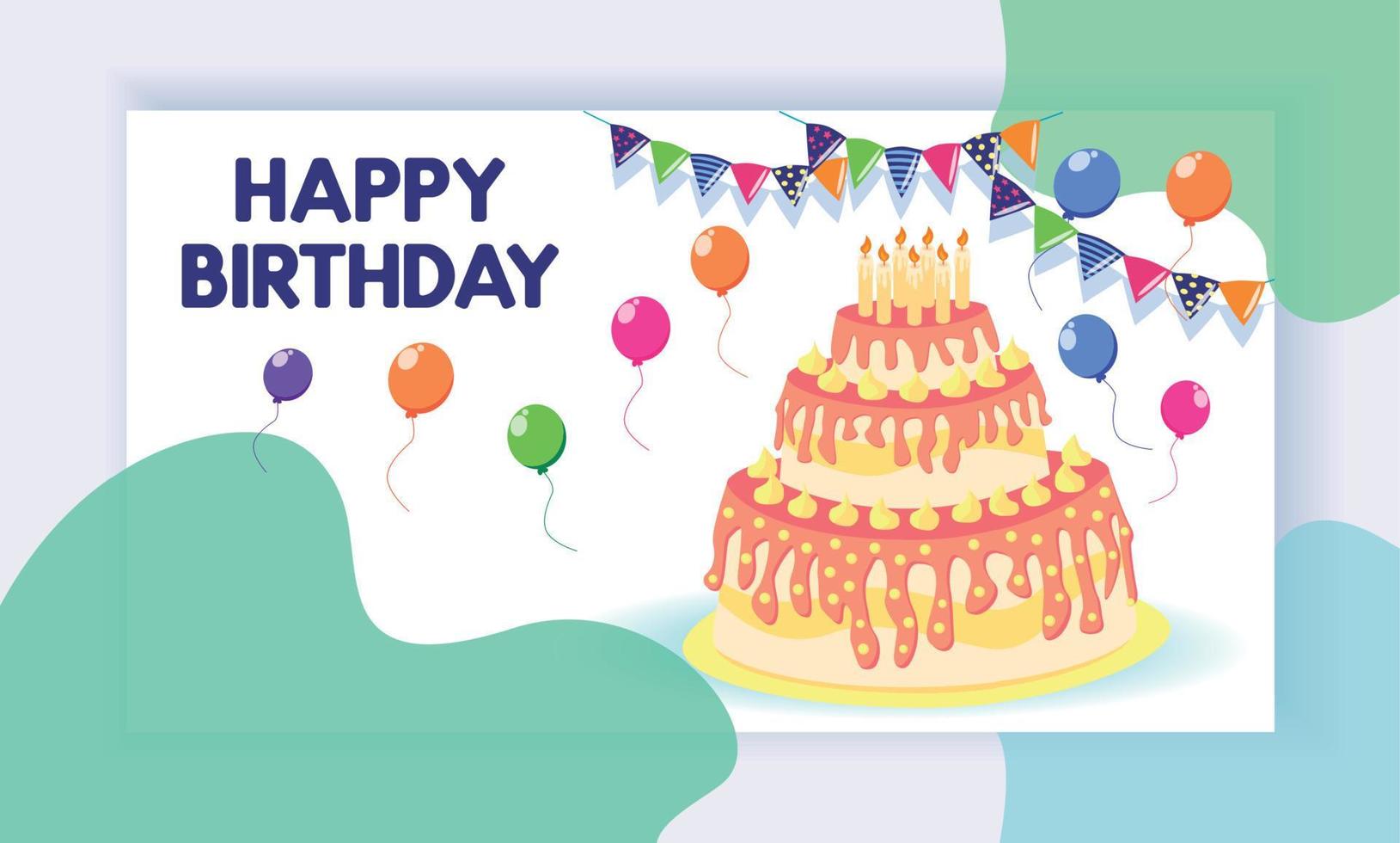 Concept of landing page with birthday celebrations theme. Birthday party celebration vector