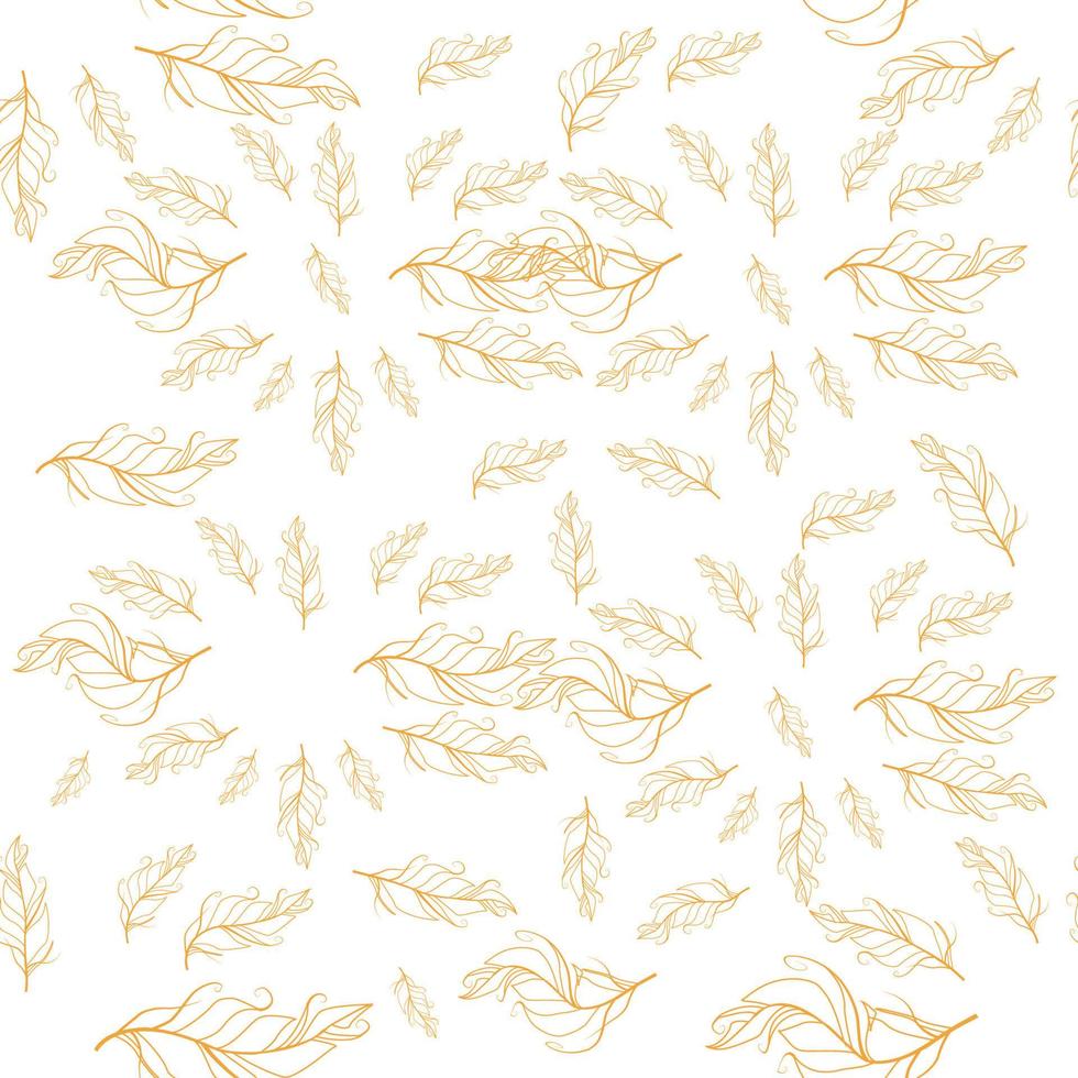 Pastel-colored seamless feather pattern. Seamless background with feathers of bird. vector
