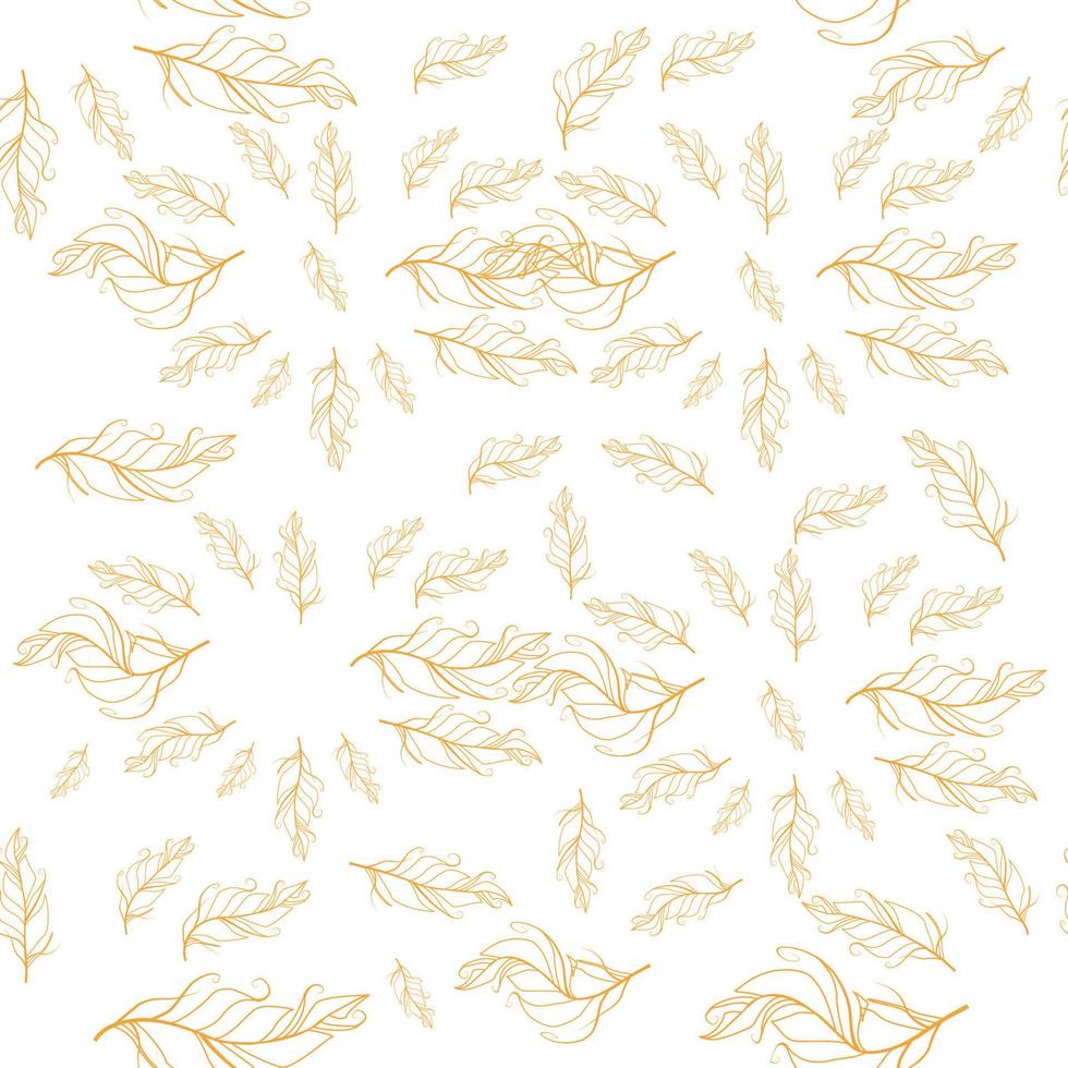 Pastel-colored seamless feather pattern. Seamless background with feathers of bird. vector