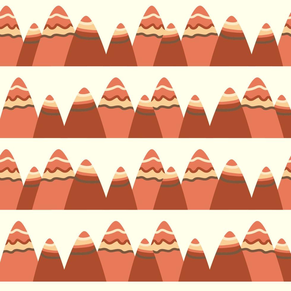 Vintage beautiful seamless desert pattern illustration. Landscape with cactus, mountains, clouds, dreamcatcher vector