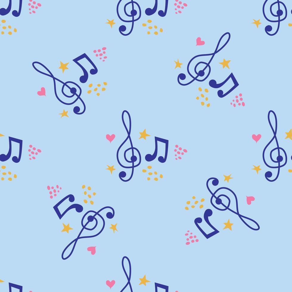 notas musicales abstractas sin fisuras de fondo. decoración de melodía de ilustración musical vector