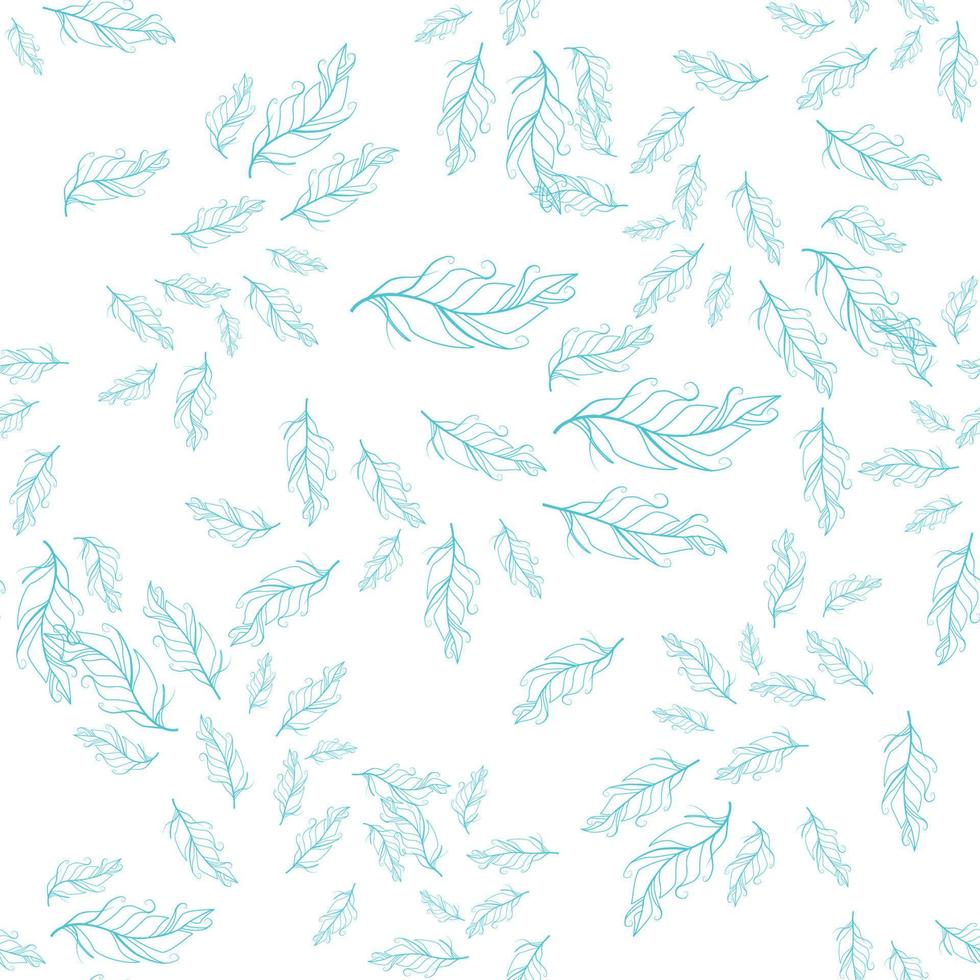 Pastel-colored seamless feather pattern. Seamless background with feathers of bird. vector