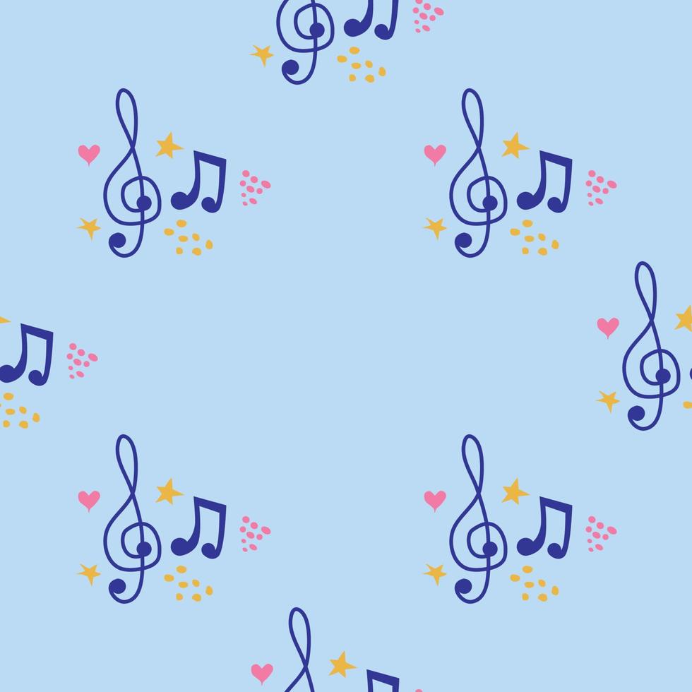 Abstract music notes seamless pattern background. musical illustration melody decoration vector