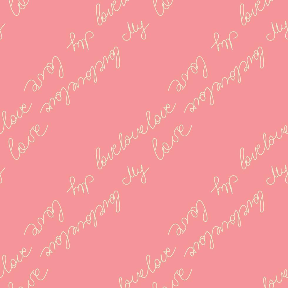 Love text Seamless pattern. Text backgrounds applicable in printing, textiles, art objects, clothing, wallpaper vector