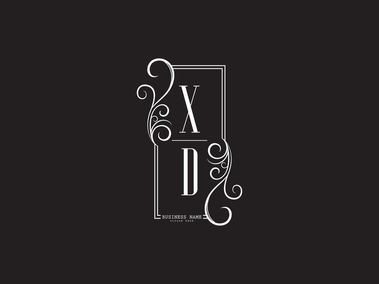 icono del logotipo xd inicial, vector de letra del logotipo de lujo xd único