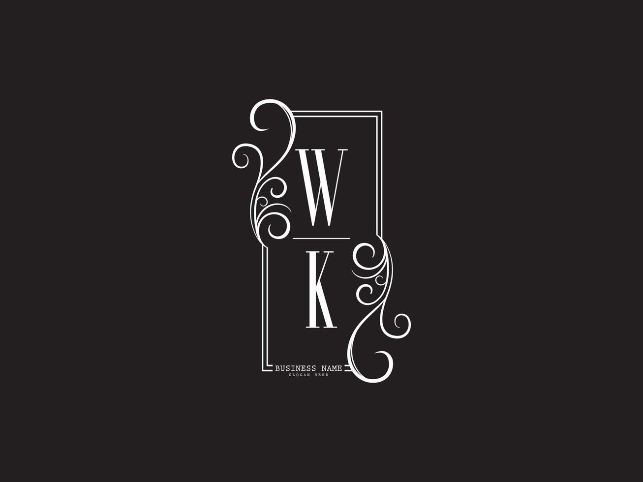 Minimalist Wk Logo Icon, New Wk Luxury Logo Icon Design vector