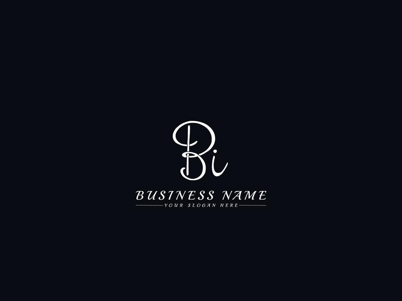 Initial Bi ib Signature Logo, Signature Bi Logo Letter Vector