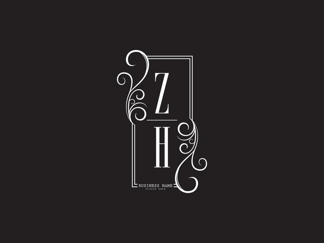 Creative zh hz logotipo de lujo carta diseño de imagen vectorial vector