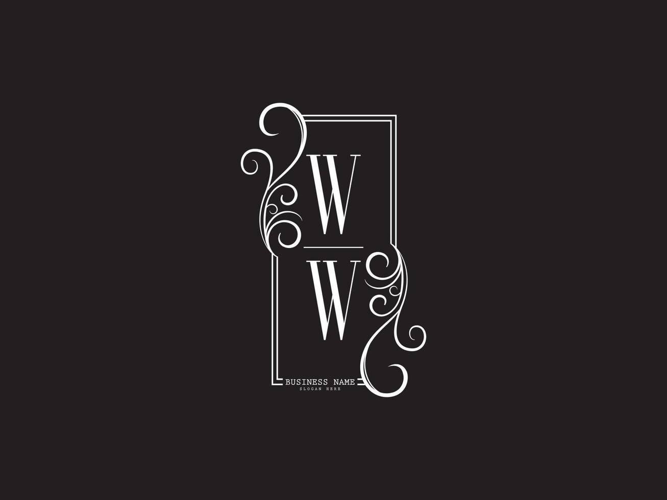 Minimalist wW Logo Icon, New wW Luxury Logo Icon Design vector