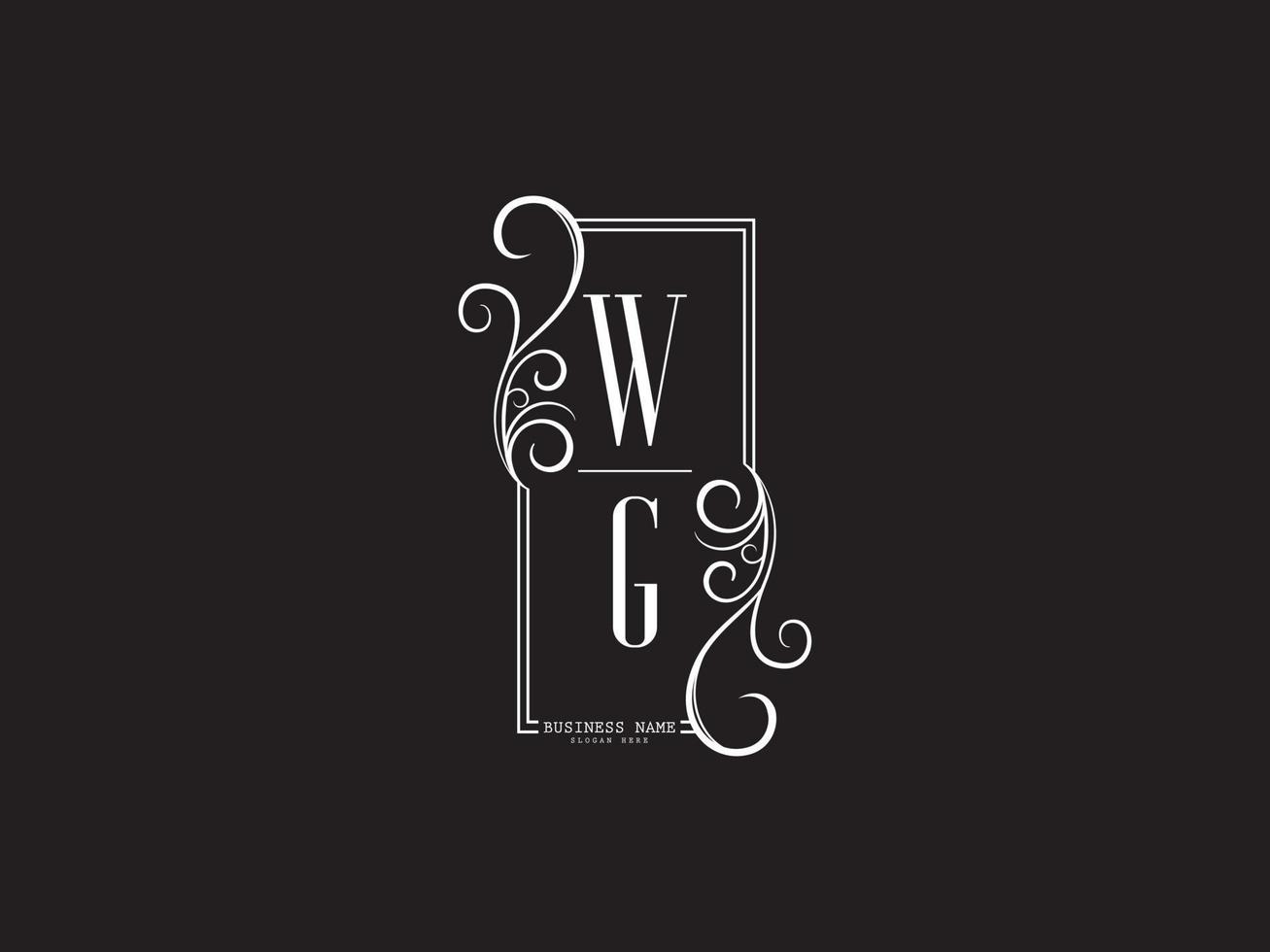 Minimalist WG Logo Icon, New WG Luxury Logo Icon Design vector