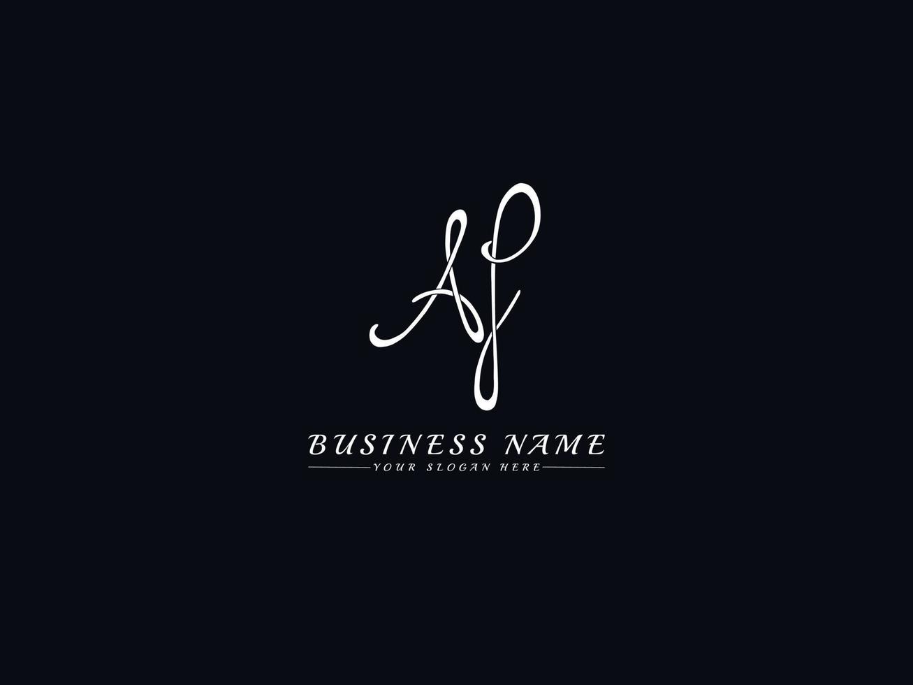 Signature Af Logo, Creative AF Signature Letter Logo Icon vector