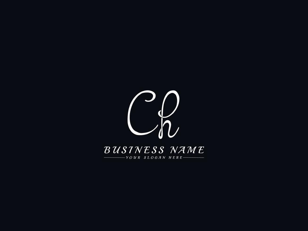 Initials Ch hc Signature Logo, Creative Ch Logo Letter Design vector