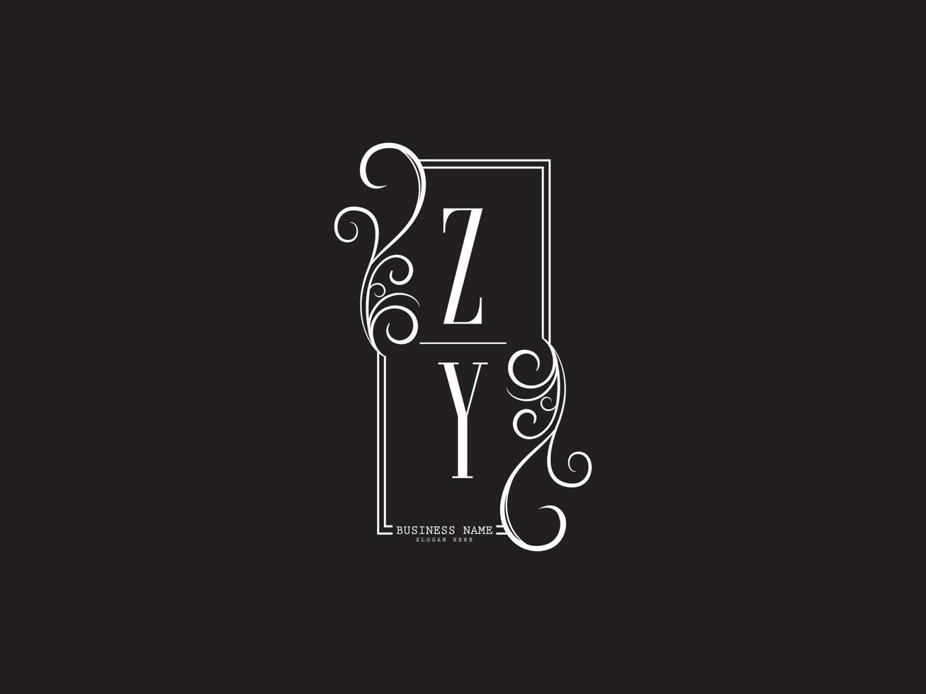 Creative zy yz logotipo de lujo carta diseño de imagen vectorial vector