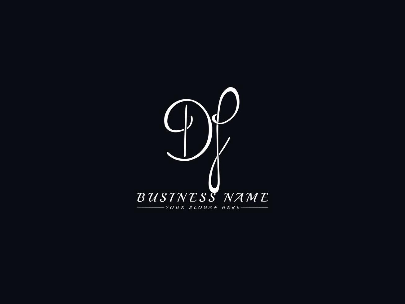 Minimalist Df fd Signature Logo, df Logo Icon vector