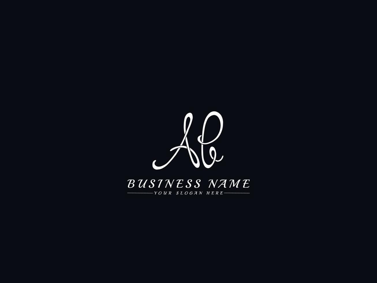 Signature Ab Logo, Creative Ab Signature Letter Logo Icon 15366199