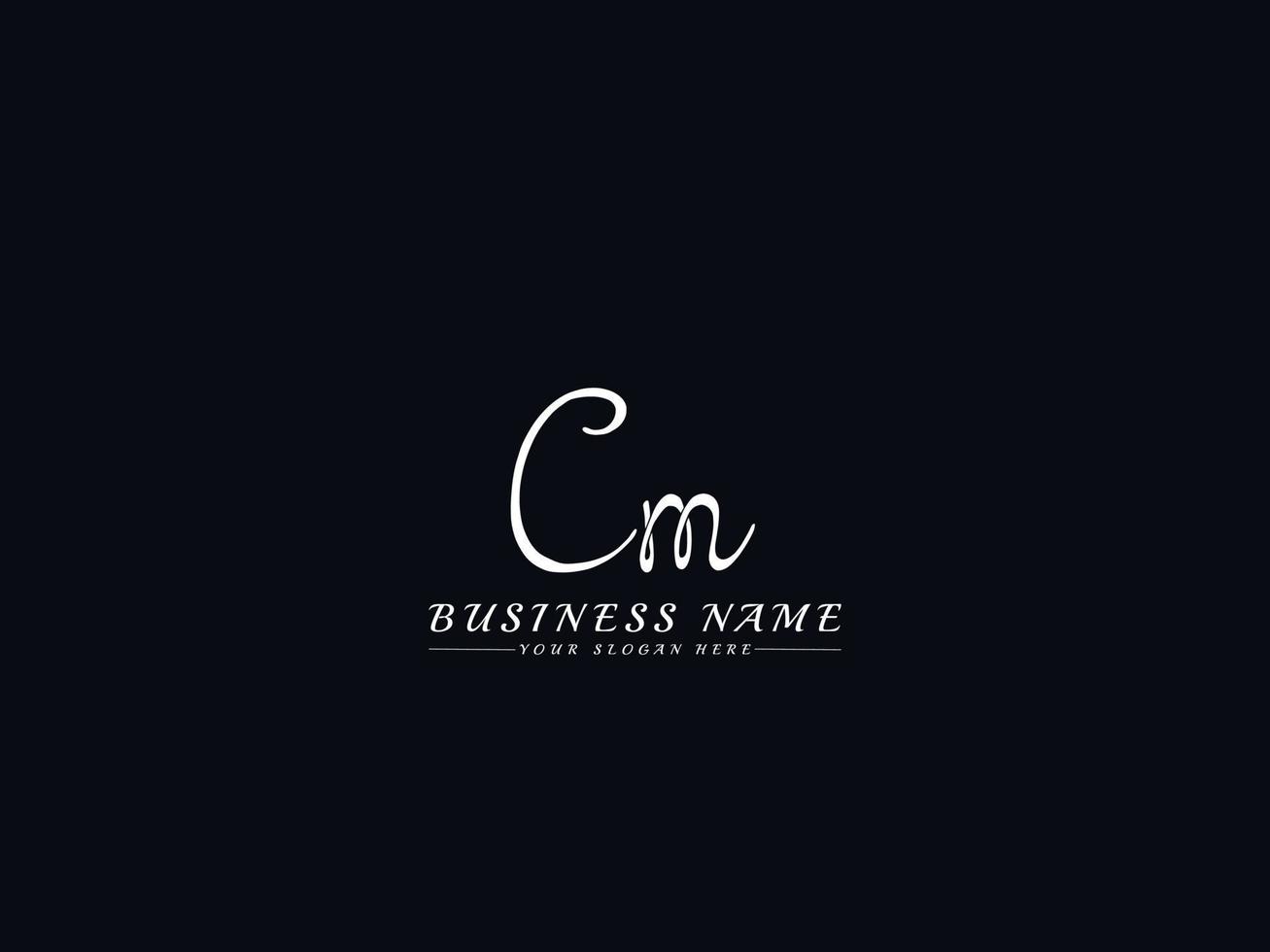 Initials Cm mc Signature Logo, Creative Cm Logo Letter Design vector